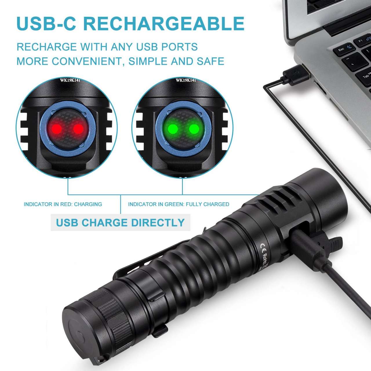 Wurkkos FC11 LH351D 90 CRI 18650 LED Flashlight with Magnetic Tail 2 Groups USB-C Rechargeable