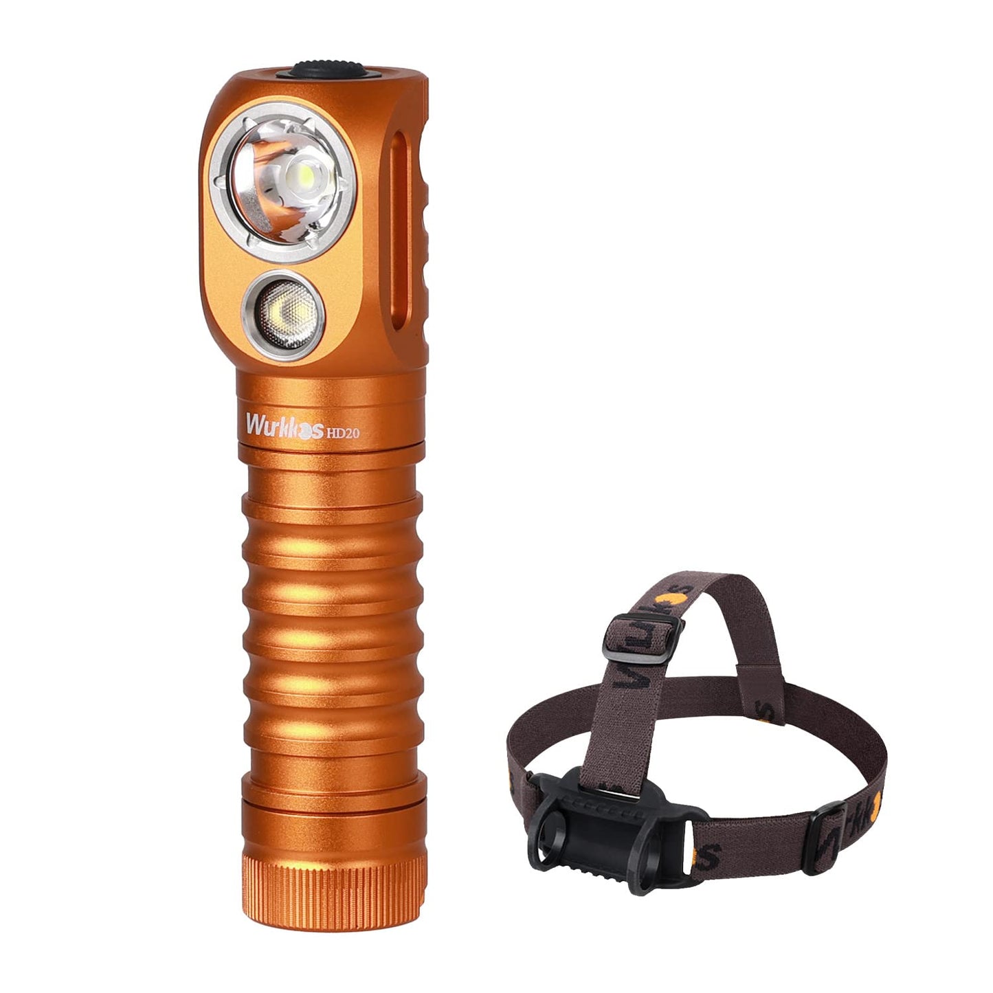 Wurkkos HD15R Dual LEDs Headlamp, Angle Flashlight with Red Beam Mode, Replaceable short tube included, Rechargeable 18650 Headlamp with Reverse Charging