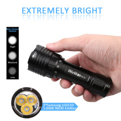 【New Release】Wurkkos HD50 Headlamp with Spotlight & Floodlight&red light, 4000LM/ 239M Powerful Flashlight Magnetic Tailcap USB C Rechargeable with dual swtich